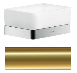 Полка Axor Universal, с держателем, размер 15х7 см, настенная, цвет полированная медь, металлическая/стеклянная, прямоугольная, подвесная, для душа/ванной