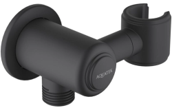 Шланговое подключение Aquatek Классик цвет матовый черный, с держателем душевой лейки, резьбовое соединение, настенное, для душа/ванной, латунь