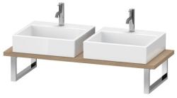 Столешница Duravit Brioso, для консоли, консольное полотно, 80х55х3 см, ДСП, прямоугольная, тонкая, цвет: дуб европейский, для двух раковин/умывальников/рукомойников, 2 выреза под раковину, установка по краям