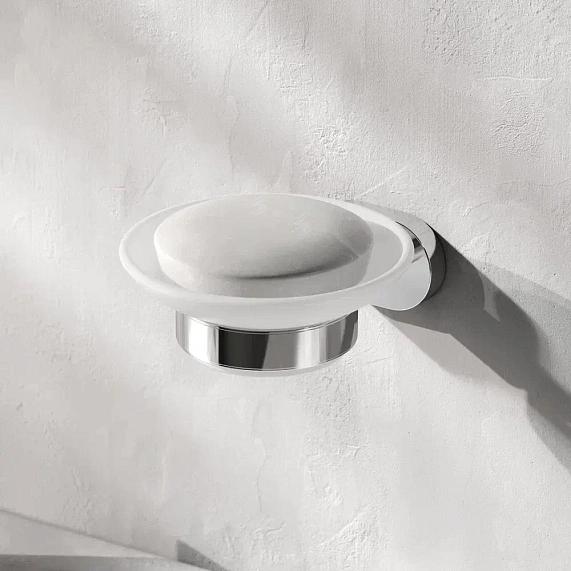 Мыльница Am.Pm Sense L настенная, хром, стеклянная/металлическая, округлая, для душа/мыла, в ванную комнату, сантехника (АМ ПМ)