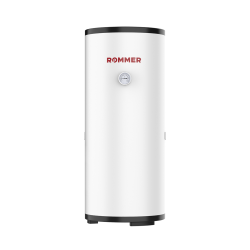 Водонагреватель Rommer RWH-2110 GT 150 л. косвенный, напольный, вертикальный, накопительный тип, 520х1247 мм, 35 кВт цвет белый, круглый