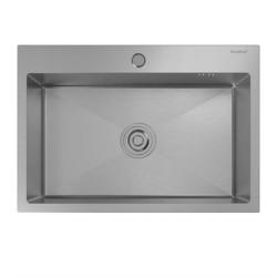 Мойка GranFest METAL 6545, 65х45 см, врезная, стальная, прямоугольная, цвет нержавеющая сталь, с отверстием под смеситель, без слив-перелива, без крыла, для кухни