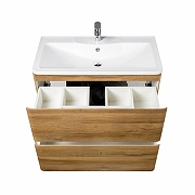 Тумба под раковину BelBagno Albano 100, 100х45х83,5 см, напольная, 2 выкатных ящика, МДФ, цвет: деревенский дуб, шкафчик напольный, механизм доводчика, прямоугольная