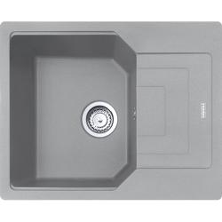 Мойка кухонная Franke URBAN UBG 611-62, 62х50 см, врезная, искусственный гранит (Fragranite+), прямоугольная, цвет серый камень, без отверстия под смеситель, с крылом, оборачиваемая, левая/правая, слив-перелив, врезная в столещницу, для кухни