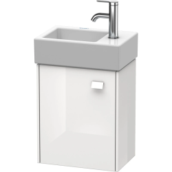 Тумба под раковину Duravit Brioso, 36,4х23,9х44,2 см, подвесная, с распашной дверцей, ДСП, цвет: белый глянец, шкафчик навесной, прямоугольная, левая, в ванную комнату