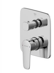 Смеситель для душа Bravat Source, встраиваемый, однорычажный, без излива, керамический, латунь, цвет хром, без душевого гарнитура