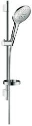 Душевой гарнитур Hansgrohe Raindance Select S 150 3jet, высота 71,8 см, комплект: ручной душ/душевая штанга/шланг для душа/ползунок/мыльница, стальной, нержавеющая сталь, цвет хром, наружного монтажа, настенный, для душа/ванной