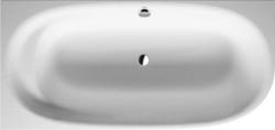 Ванна Duravit Cape Cod 190х90 см пристенная, минеральное литье DuraSolid, цвет: белый, с фронтальной панелью, ножками (без гидромассажа, сифона), асимметричная/угловая, с одним наклоном для спины, левосторонняя