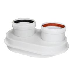 Комплект дымохода, адаптер конденсационный Gekon 60/100х80/80 мм, моно (Одноконтурный), PP-R/алюминий, цвет белый