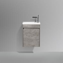 Тумба под раковину BelBagno Pietra Mini 40, 40х22х55 см, подвесная, 1 распашная дверь, МДФ, цвет: цемент, шкафчик навесной, прямоугольная, левая, в ванную комнату, левосторонняя