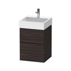 Тумба под раковину Duravit D-Neo, 48,4х44,2х62,5 см, подвесная, 2 выдвижных ящика, ДСП, цвет: каштан темный, шкафчик навесной, прямоугольная, правая/левая, в ванную комнату