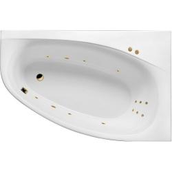 Ванна Excellent Kameleon LINE, 170х110 см, акриловая, цвет- белый/золото, (с гидромассажем), с каркасом, асимметричная, правосторонняя, правая, приставная/встраиваемая