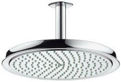 Верхний душ Hansgrohe Raindance Classic AIR 240 1jet с потолочным подсоединением 10 см, потолочный монтаж, круглый, с 1 режимом, размер 24 см, латунный, цвет хром, для душа/ванной