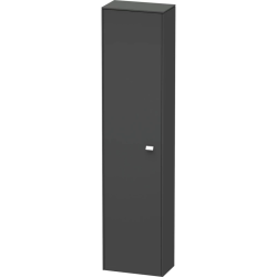 Пенал Duravit Brioso L, 42x24x177 см, подвесной, (левый), с дверцей, с полкой, со стеклянными полками, цвет: графит матовый/хром, в ванную комнату