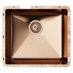 Мойка 450х500 см TopZero серия TZ RS, цвет медь, бесшовная, из нержавеющей стали, полированная, прямоугольная, отверстие под смеситель, слив-перелив, для кухни