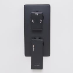 Смеситель для душа WasserKRAFT Abens, однорычажный, встраиваемый, керамический, без излива, без душевого комплекта, латунь, цвет черный матовый