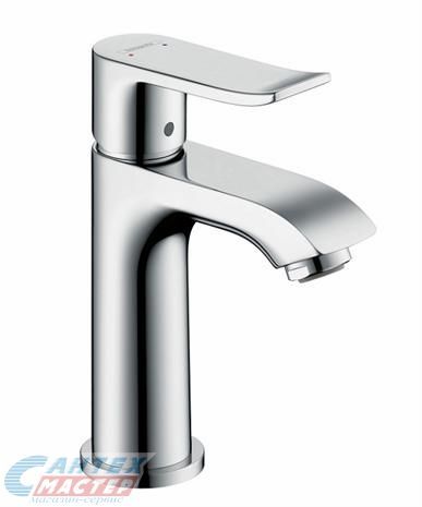 Смеситель для раковины Hansgrohe Metris однорычажный, излив короткий, длина 113 мм, керамический, латунь, цвет хром, без донного клапана
