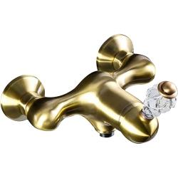 Смеситель для душа Boheme Crystal, однорычажный, настенный, керамический, без излива, без душевого комплекта, латунь, цвет бронза