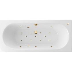 Ванна Excellent Oceana RELAX, 160х75 см, акриловая, цвет- белый/золото, (с гидромассажем), с каркасом, прямоугольная, правосторонняя/левосторонняя, правая/левая, универсальная, приставная/встраиваемая
