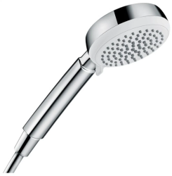 Лейка душевая Hansgrohe Crometta 100 Vario, настенная, круглая, с 4 режимами, регулируемая, хромированная/пластмассовая, цвет хром/белый, ручная, для душа/ванной