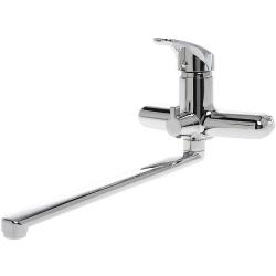 Смеситель для ванны/душа Orange OneLife, настенный, однорычажный, поворотный, длина 359 мм, керамический, полимерный, цвет хром