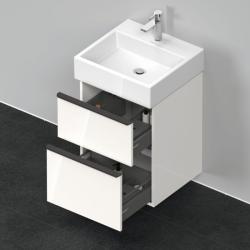 Тумба под раковину Duravit D-Neo, 48,4х44,2х62,5 см, подвесная, 2 выдвижных ящика, ДСП, цвет: белый глянец, шкафчик навесной, прямоугольная, правая/левая, в ванную комнату