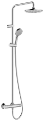 Душевая система Hansgrohe Vernis Blend Showerpipe 200 1jet Green с термостатом, для душа, комплект: верхний душ/ручной душ/термостат для душа/штанга для душа/держатель для душа, латунь/пластик, цвет хром