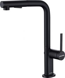 Смеситель для кухни/мойки Paulmark Neo, однорычажный, поворотный/выдвижной излив, керамический картридж, высокий, длина излива 210 мм, латунь, цвет антрацит