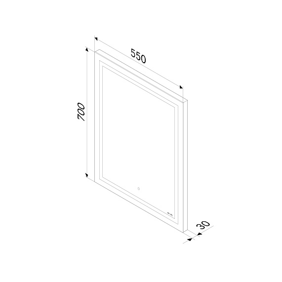 Зеркало Am.Pm Gem 55х70 см с LED/ЛЕД-подсветкой, прямоугольное, ИК-сенсор, для ванны, навесное/подвесное/настенное