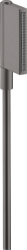 Лейка душевая Axor One 2jet, настенная, регулируемая, округлая, с 2 режимами, латунная, цвет шлифованный черный хром, ручная, для душа/ванной