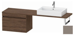 Тумба/шкафчик для консоли/столешницы Duravit DuraStyle под раковину 80х54,8х51,2 см, подвесная, ДСП, цвет: орех темный/базальт, 1 выдвижной ящик, прямоугольная