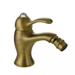 Смеситель для биде Migliore Lem Swarovski, однорычажный, неповоротный, длина 130 мм, керамический картридж, латунь, цвет бронза