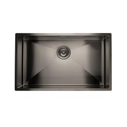 Мойка кухонная IDDIS Edifice, 74х44х20 см, нержавеющая сталь, прямоугольная, цвет графит,, без отверстия под смеситель, без крыла, слив-перелив, врезная в столещницу, для кухни