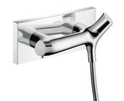 Смеситель для душа Axor Starck Organic, термостатический, внешнего/наружнего монтажа, настенный, без излива/шланга/лейки, прямоугольный, латунный, цвет хром, с термостатом