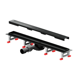 Душевой трап (лоток) AM.PM MasterFlow 700 мм комбинированный затвор с черной матовой решеткой, цвет черный матовый, выходная труба 40/50 мм, линейный