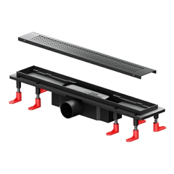 Душевой трап (лоток) AM.PM PrimeFlow 500 мм комбинированный затвор с черной матовой решеткой, перфорированная, выходная труба 50 мм, линейный