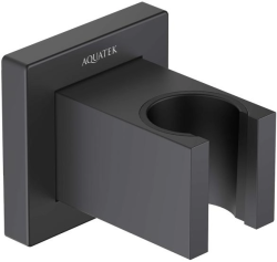 Держатель для душевой лейки Aquatek AQ2401MB фиксированный, матовый черный, ABS пластик/латунь