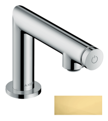 Смеситель для раковины/умывальника Axor Uno Select 80, для холодной воды, нажимной, фиксированный излив, длина излива 10,9 см, керамический, латунь, цвет полированное золото, без сливного набора