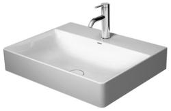 Раковина DURAVIT DuraSquare WonderGliss 60х47х14,5 см, подвесная, прямоугольная, санфарфор, шлифованная, цвет белый, 1 отверстие под смеситель, антигрязевое покрытие, без перелива