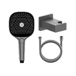 Душевой гарнитур Raglo R476.41.09 комплект: ручной душ 3 режима/держатель для душа/шланг для душа 150 см, латунь/пластик, цвет графит