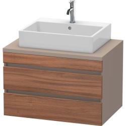 Тумба под раковину для консоли/столешницы Duravit DuraStyle 80х54,8х51,2 см, подвесная, ДСП, цвет: орех/базальт, 2 выдвижных ящика, прямоугольная