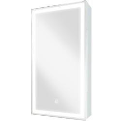 Зеркальный шкаф Континент "Allure Led", 35х65 см, подвесной, с LED/ЛЕД-подсветкой, выключатель: сенсорный, цвет белый, зеркало, 1 распашная дверца, прямоугольный, левый