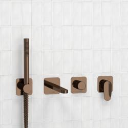 Смеситель для ванны/душа WasserKRAFT Asphe, однорычажный, встраиваемый, керамический, неповоротный, длина излива 218 мм, латунь, цвет розовое золото