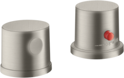 Смеситель для ванны Axor Uno термостатический, монтаж на борт ванны, скрытый, без излива, латунь, цвет под сталь, без душевого шланга/лейки, на 2 отверстия, для 2-х потребителей