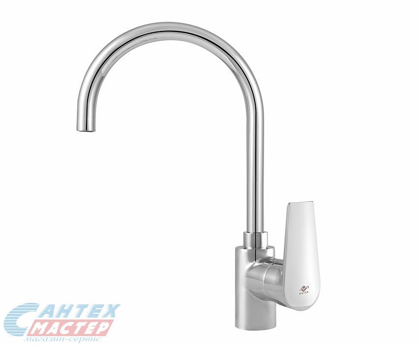 Смеситель для кухни/мойки Mofem Trend Plus 308 однорычажный, керамический, с высоким поворотным изливом, длина 190 мм, латунь, цвет хром, кухонный, хромированный, 152-1563-00