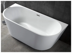Ванна ABBER 170x80х60 акриловая, белая, пристенная, овальная, каркас AB9216-1.7