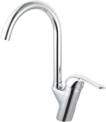 Смеситель для кухни/мойки EMAR, однорычажный, керамический картридж, высокий, с поворотным изливом, длина излива 210 мм, латунь, цвет хром