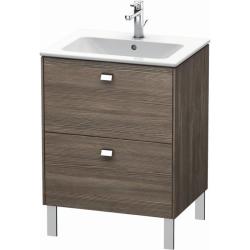 Тумба под раковину Duravit Brioso, 62х47,9х68,3 см, напольная, цвет: сосна терра/хром, 2 выдвижных ящика, ДСП, прямоугольная, левая/правая, в ванную комнату