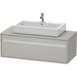 Тумба под раковину для консоли/столешницы Duravit Ketho 120х55х42,6 см, подвесная, ДСП, цвет: бетонно-серый, 1 выдвижной ящик, для встраиваемой снизу раковины, прямоугольная