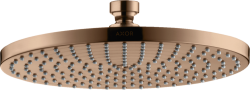 Верхний душ AXOR Starck 240 1jet, потолочный/настенный монтаж, круглый, с 1 режимом, размер 24 см, металлический, цвет: полированное красное золото, для душа/ванной